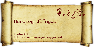 Herczog Ányos névjegykártya